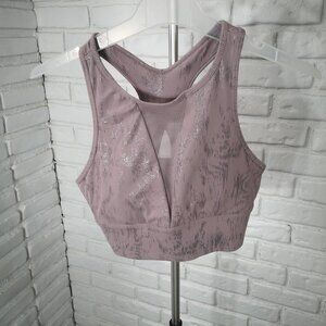 Sweaty Betty Ladies Size Small Mauve w/ Silver Pattern Racer Back Sports Bra